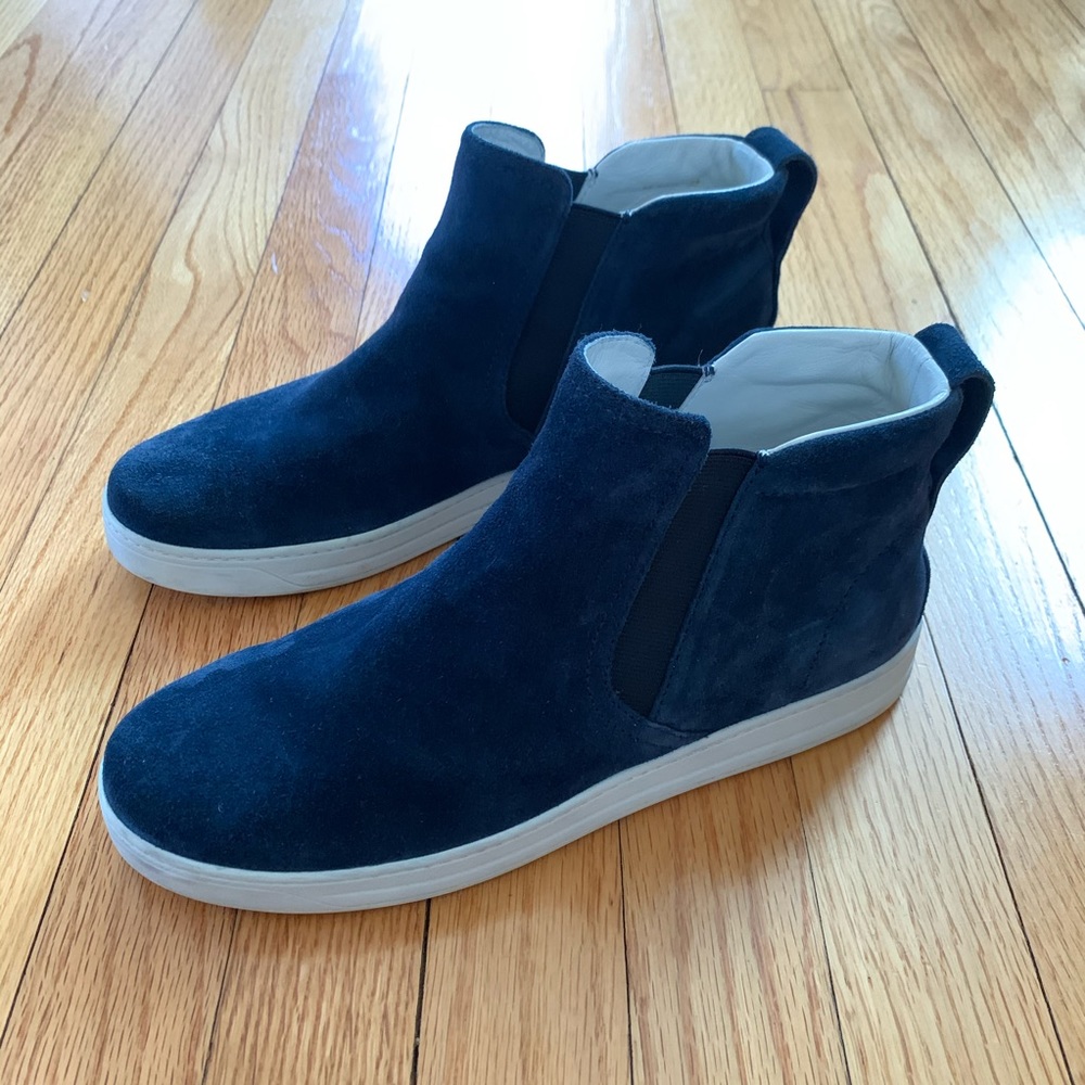 Blue suede Prada sneakers